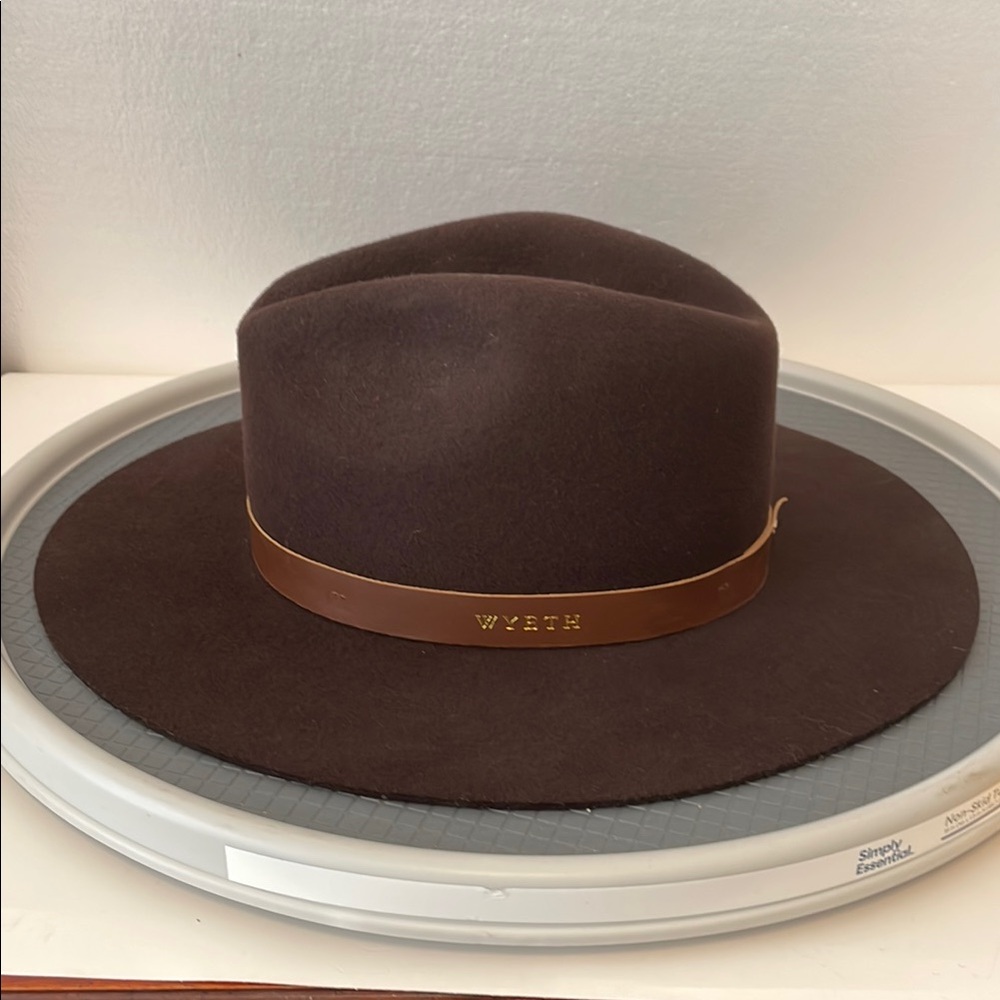 Wyeth 100 Percent Wool Chocolate Wide Brim Hat Size 0S